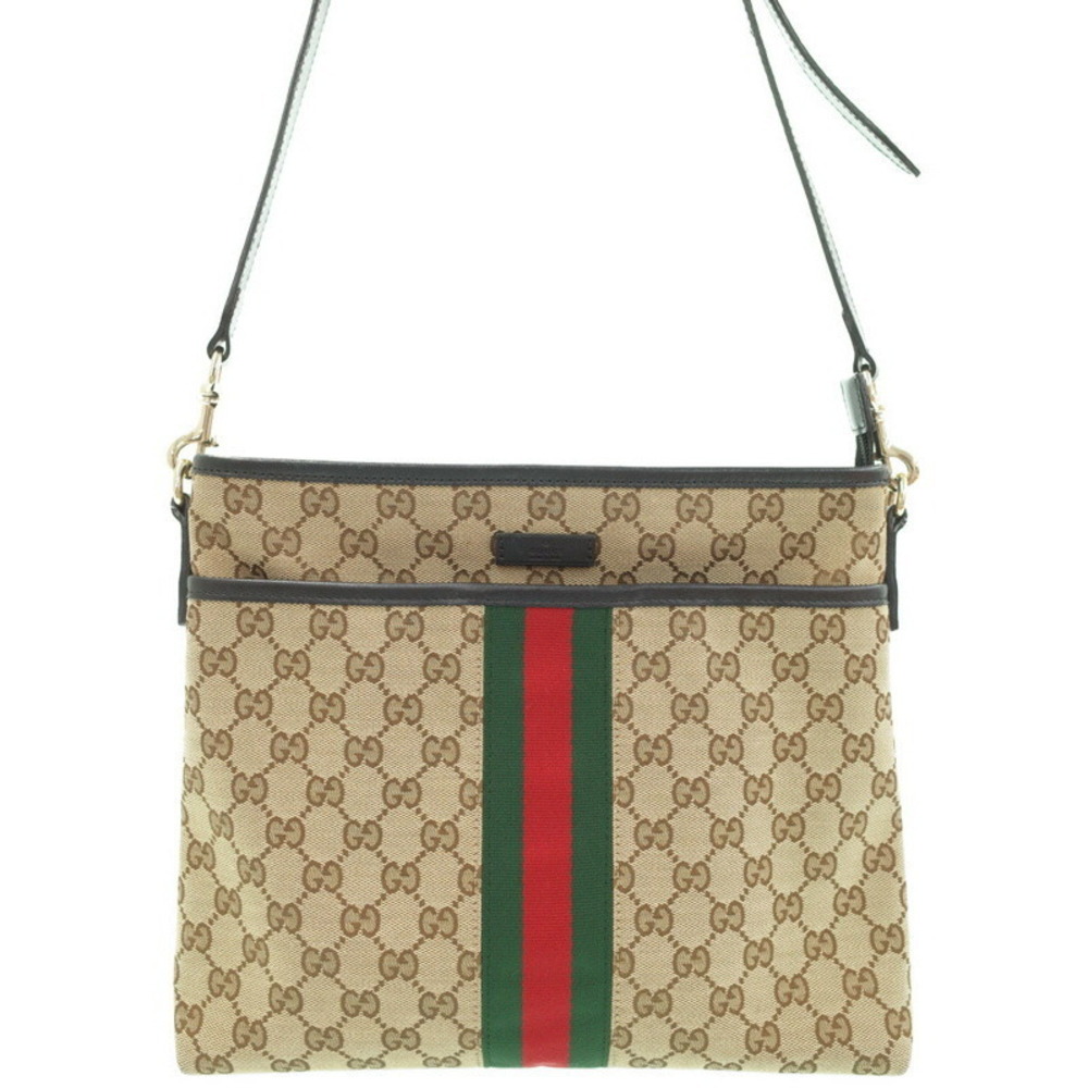 Gucci GG Monogram Web Flat Messenger Bag monogram red green web